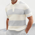 LuxioWear Mens Lapel Sweater | Slim Fit Short Sleeve Summer Top