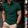 LuxioWear Mens Polo Shirt | Summer Short Sleeve Button Lapel Top