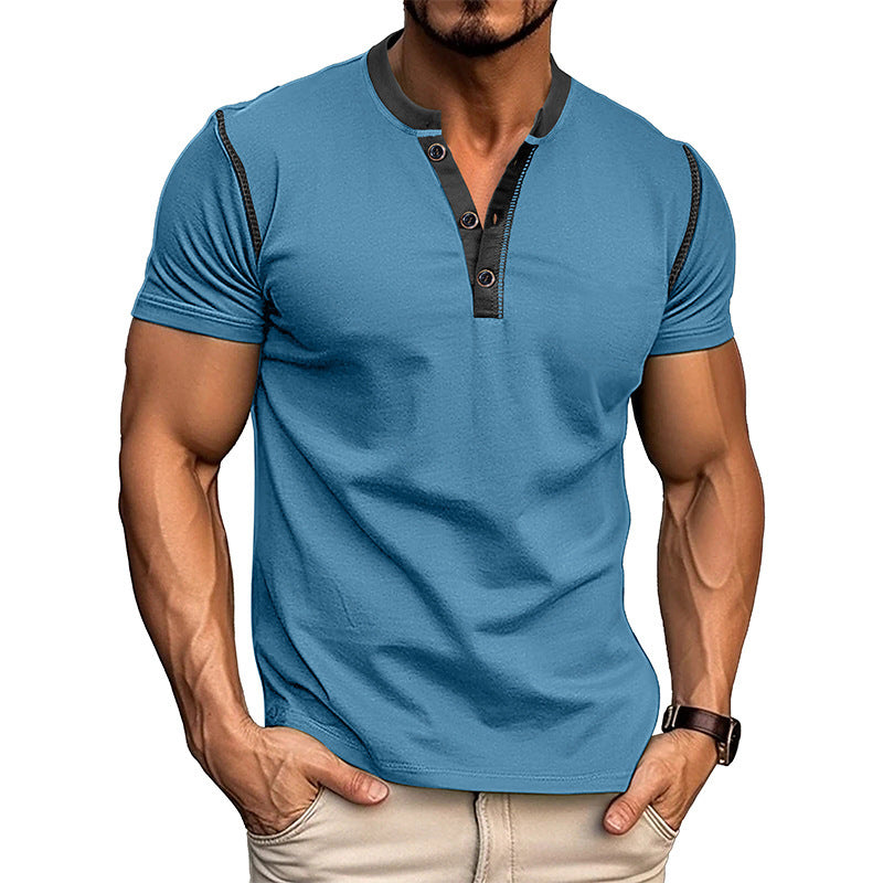 LuxioWear Mens Polo Shirt | Summer Short Sleeve V-Neck T-Shirt
