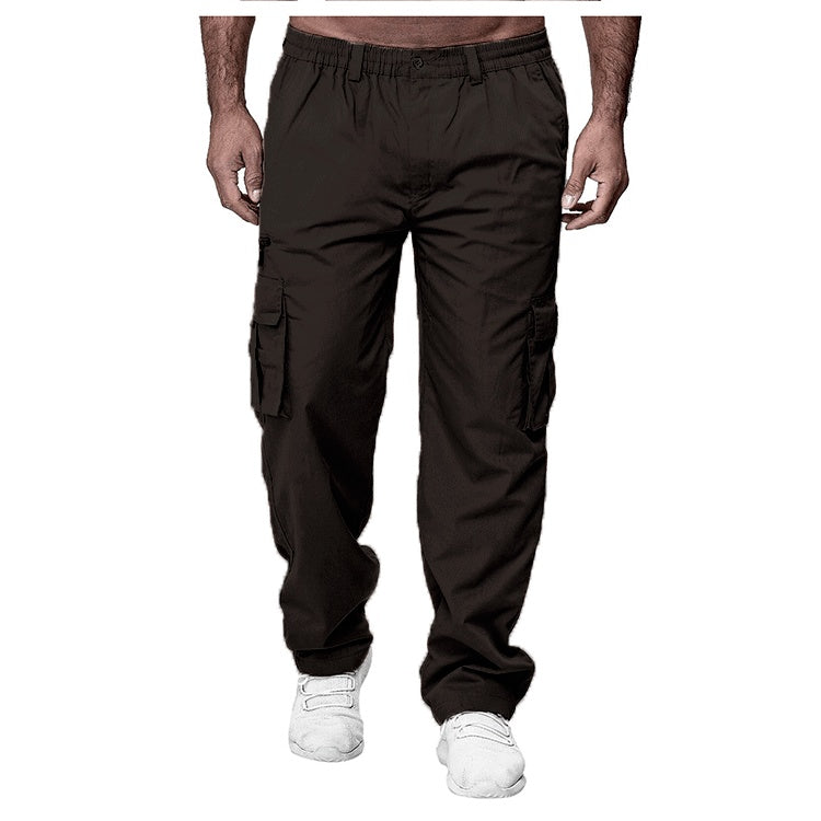 LuxioWear Men’s Loose Cargo Pants | Multi-Pocket Straight Trousers