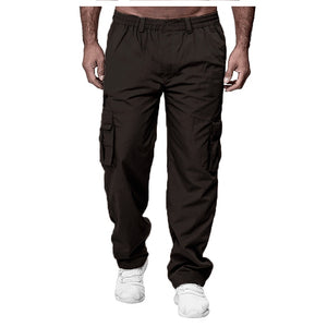 LuxioWear Men’s Loose Cargo Pants | Multi-Pocket Straight Trousers