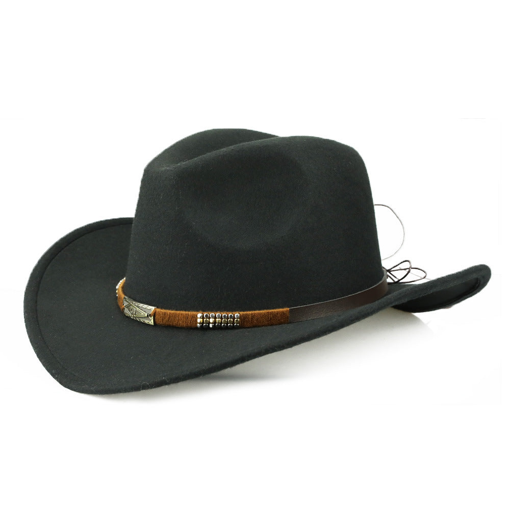 LuxioWear Woolen Denim Cowboy Hat | Western Style Felt Cap