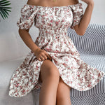 LuxioWear Floral Print Dress | Square Collar Ruffle Summer Outfit