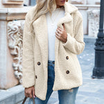 LuxioWear Fluffy Lapel Coat | Womens Winter Button Jacket Cardigan