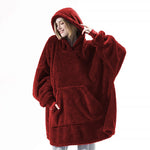 LuxioWear Oversized Hoodie Blanket | Double-Sided Fleece Sweatshirt