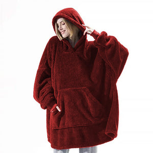 LuxioWear Oversized Hoodie Blanket | Double-Sided Fleece Sweatshirt