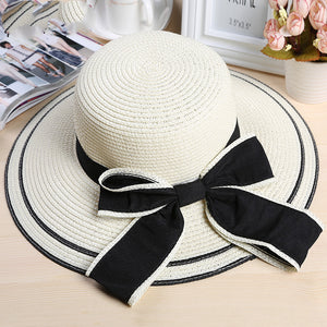 LuxioWear Women’s Big Brim Beach Hat | Sun Protection Straw Hat with Bow