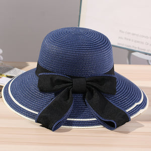 LuxioWear Women’s Big Brim Beach Hat | Sun Protection Straw Hat with Bow