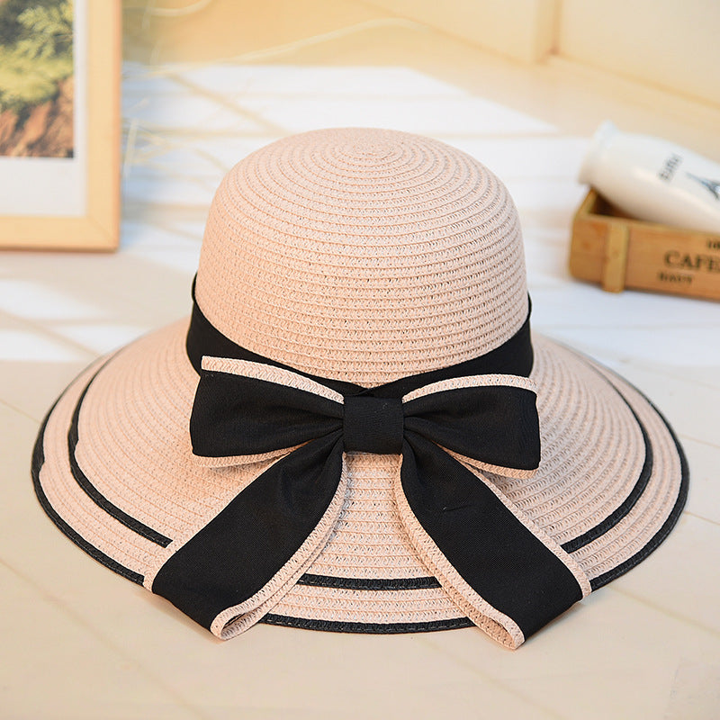 LuxioWear Women’s Big Brim Beach Hat | Sun Protection Straw Hat with Bow