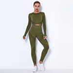 LuxioWear Seamless Yoga Suit | Breathable Long-Sleeved Fitness Outfit