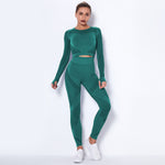 LuxioWear Seamless Yoga Suit | Breathable Long-Sleeved Fitness Outfit