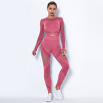 LuxioWear Seamless Yoga Suit | Breathable Long-Sleeved Fitness Outfit