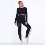 LuxioWear Seamless Yoga Suit | Breathable Long-Sleeved Fitness Outfit