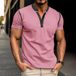 LuxioWear Mens Polo Shirt | Summer Short Sleeve V-Neck T-Shirt