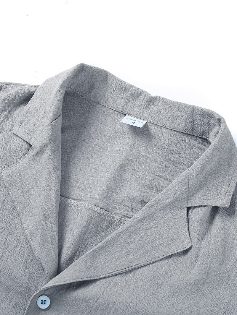 LuxioWear Mens Casual Button-Down Shirt | Summer Linen Cotton Beach Shirt