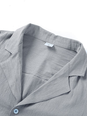 LuxioWear Mens Casual Button-Down Shirt | Summer Linen Cotton Beach Shirt