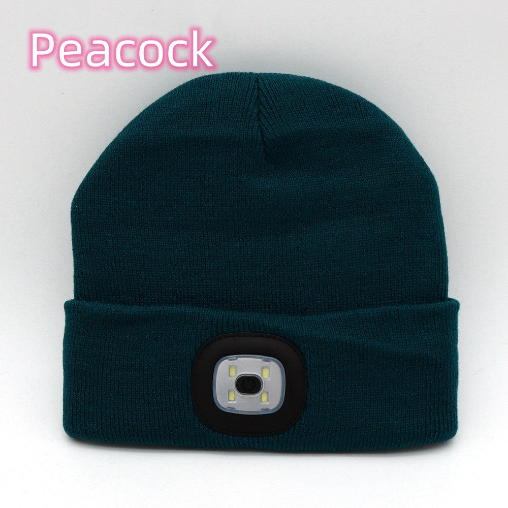 LuxioWear LED Knit Hat | Warm Knitted Beanie with Glowing Light