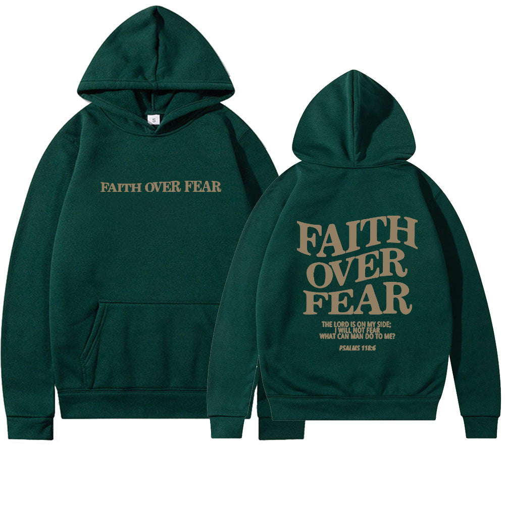 LuxioWear Faith Over Fear Hoodie | Christian Bible Verse Sweatshirt
