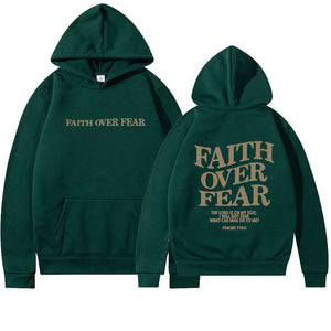 LuxioWear Faith Over Fear Hoodie | Christian Bible Verse Sweatshirt