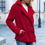 LuxioWear Fluffy Lapel Coat | Womens Winter Button Jacket Cardigan
