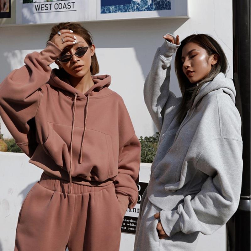 LuxioWear Womens Hoodie Set | Autumn Winter Casual Sports Suit