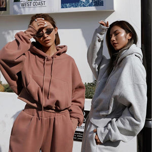 LuxioWear Womens Hoodie Set | Autumn Winter Casual Sports Suit