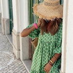 LuxioWear Bohemian Maxi Dress | Vintage Floral V-Neck Summer Outfit