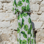 LuxioWear Vintage Chiffon Dress | Womens High Waist V-Neck Outfit