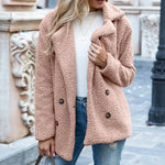 LuxioWear Fluffy Lapel Coat | Womens Winter Button Jacket Cardigan