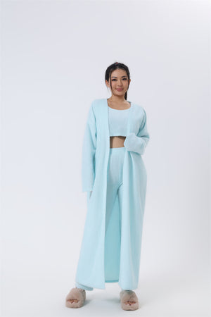 Cozy 3-Piece Pajama Set for Women | Soft Fluffy Lounge Wear Set