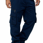 LuxioWear Men’s Loose Cargo Pants | Multi-Pocket Straight Trousers