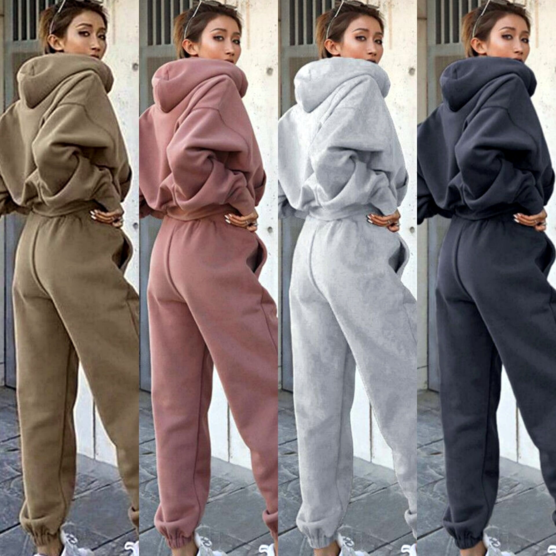 LuxioWear Womens Hoodie Set | Autumn Winter Casual Sports Suit