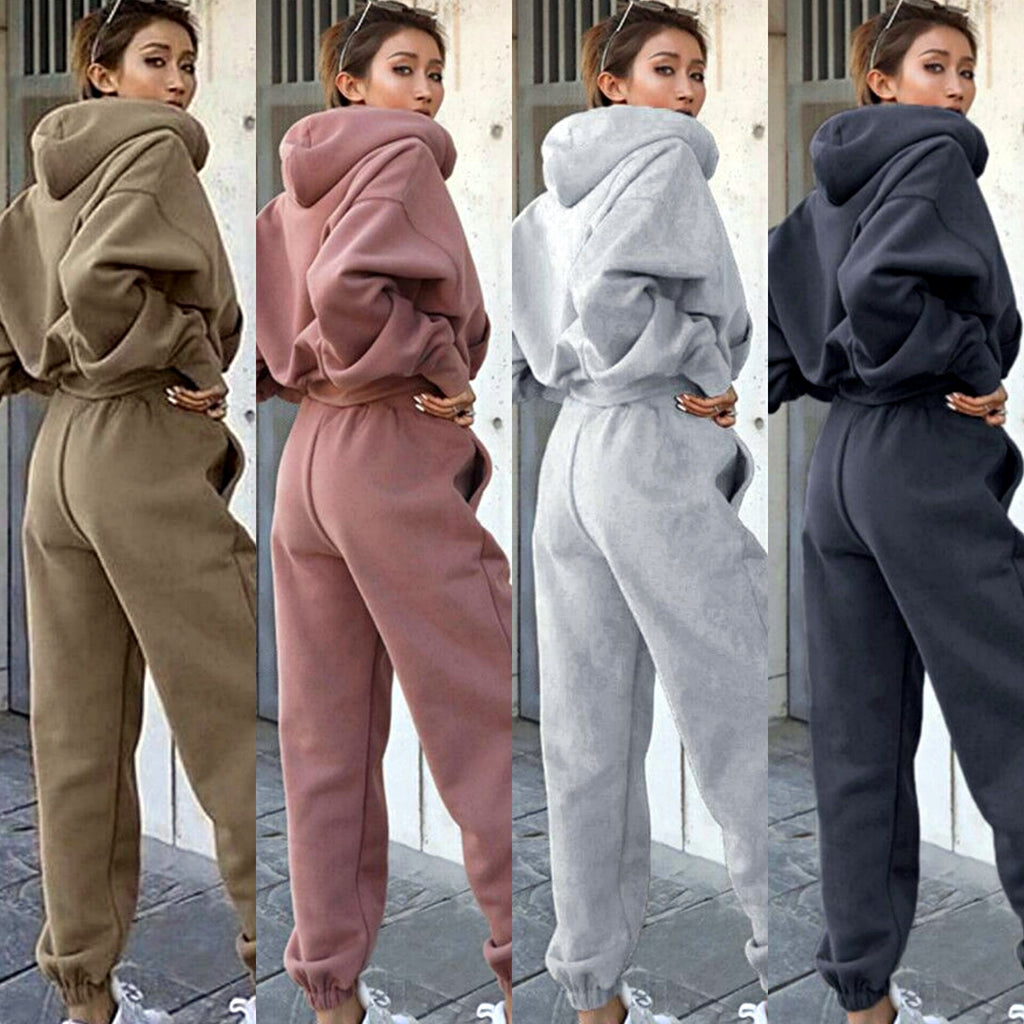LuxioWear Womens Hoodie Set | Autumn Winter Casual Sports Suit