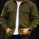 Men’s Casual Long Sleeve Polyester Top | Round Hem Fold Design Shirt