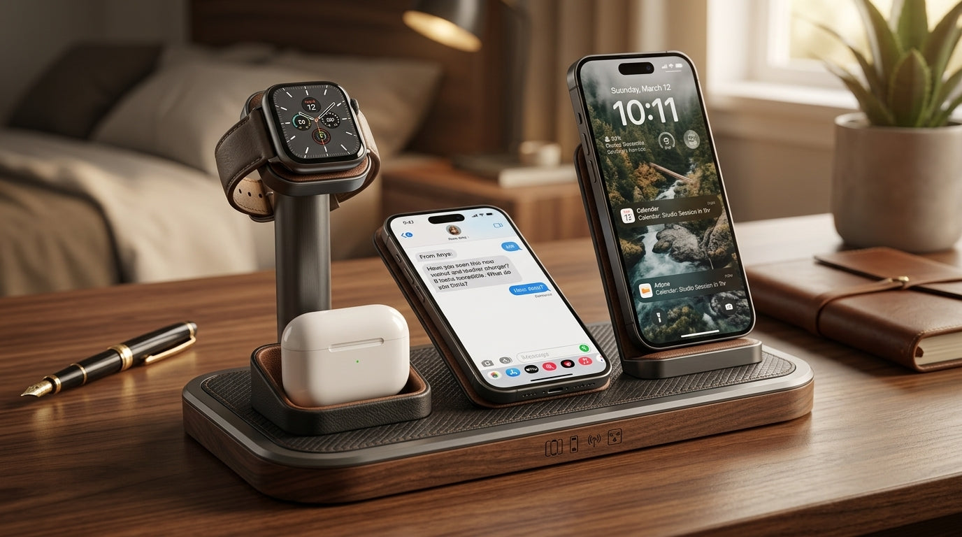4-in-1 Wireless Charging Station for iPhone, Apple Watch & AirPods