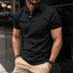 LuxioWear Mens Polo Shirt | Summer Short Sleeve Button Lapel Top