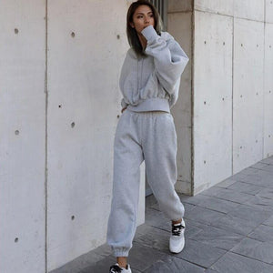 LuxioWear Womens Hoodie Set | Autumn Winter Casual Sports Suit