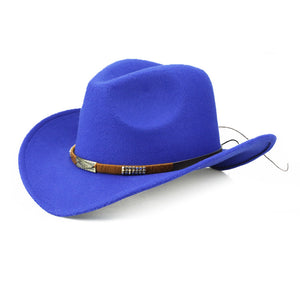 LuxioWear Woolen Denim Cowboy Hat | Western Style Felt Cap