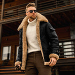 LuxioWear Mens Winter Jacket | Military Fleece Coat with Fur Collar