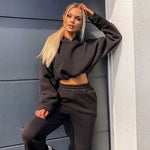 Jogging Suits for Women 2 Piece Tracksuit | Sexy Long Sleeve Hoodie & Pants Set
