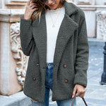 LuxioWear Fluffy Lapel Coat | Womens Winter Button Jacket Cardigan