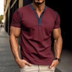 LuxioWear Mens Polo Shirt | Summer Short Sleeve V-Neck T-Shirt