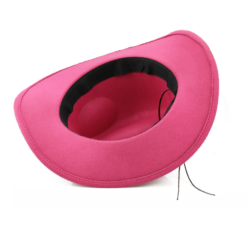 LuxioWear Woolen Denim Cowboy Hat | Western Style Felt Cap