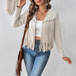 Luxiowear Women's Suede Cardigan Jacket | Long Sleeve Open Front Coat
