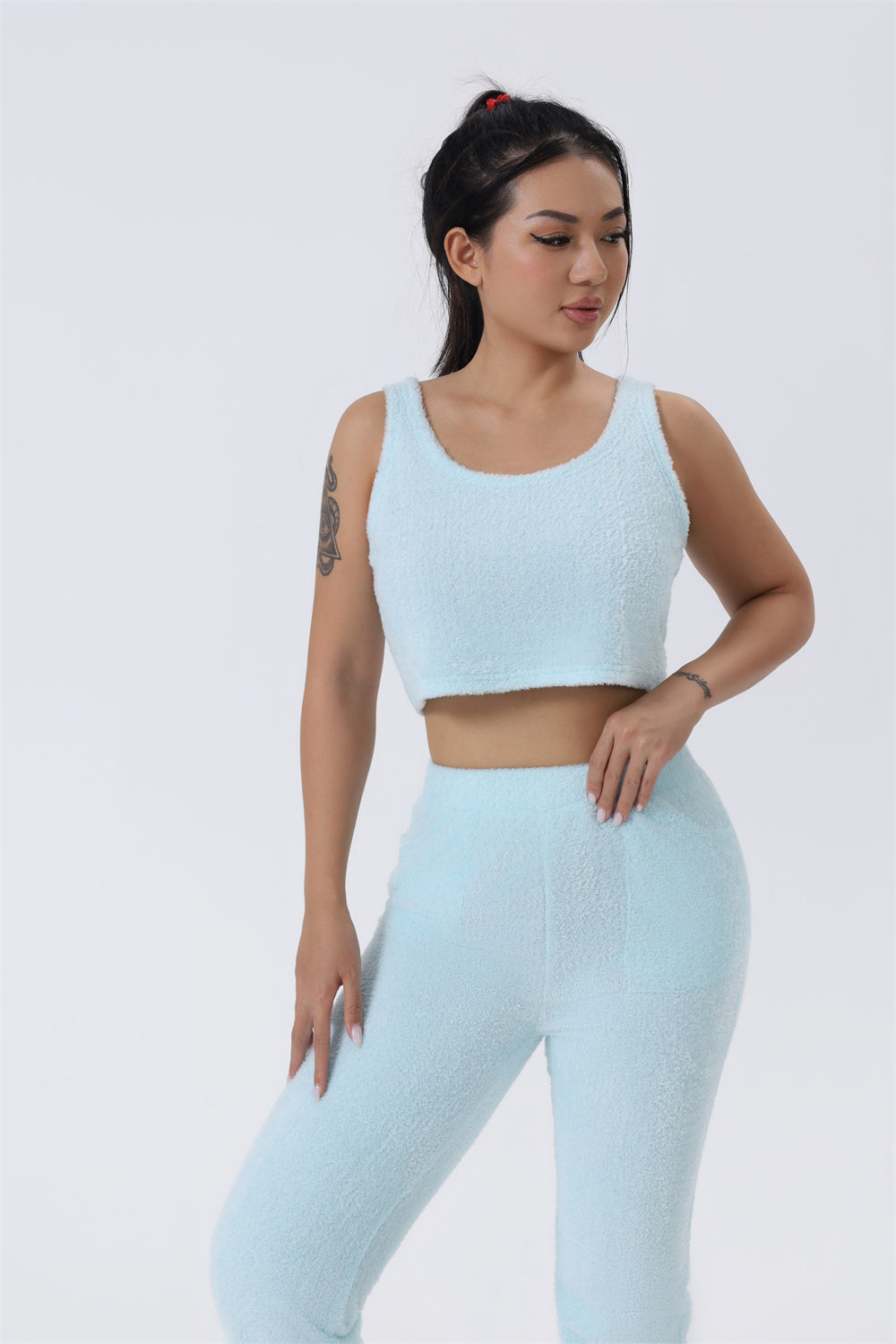 Cozy 3-Piece Pajama Set for Women | Soft Fluffy Lounge Wear Set