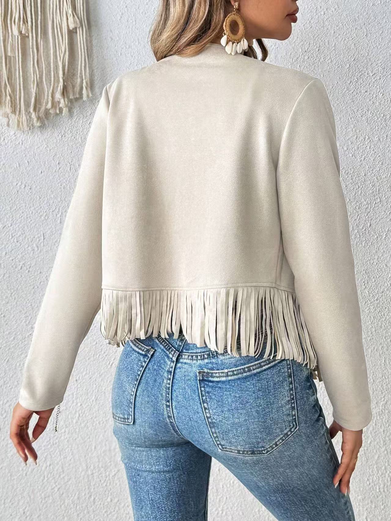 Luxiowear Women's Suede Cardigan Jacket | Long Sleeve Open Front Coat