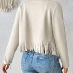 Luxiowear Women's Suede Cardigan Jacket | Long Sleeve Open Front Coat