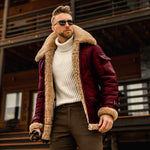 LuxioWear Mens Winter Jacket | Military Fleece Coat with Fur Collar