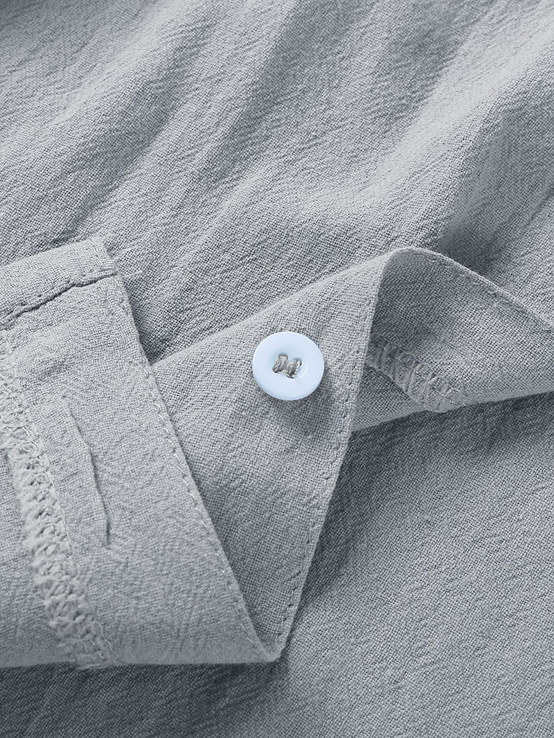 LuxioWear Mens Casual Button-Down Shirt | Summer Linen Cotton Beach Shirt