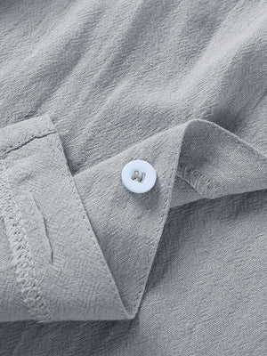 LuxioWear Mens Casual Button-Down Shirt | Summer Linen Cotton Beach Shirt
